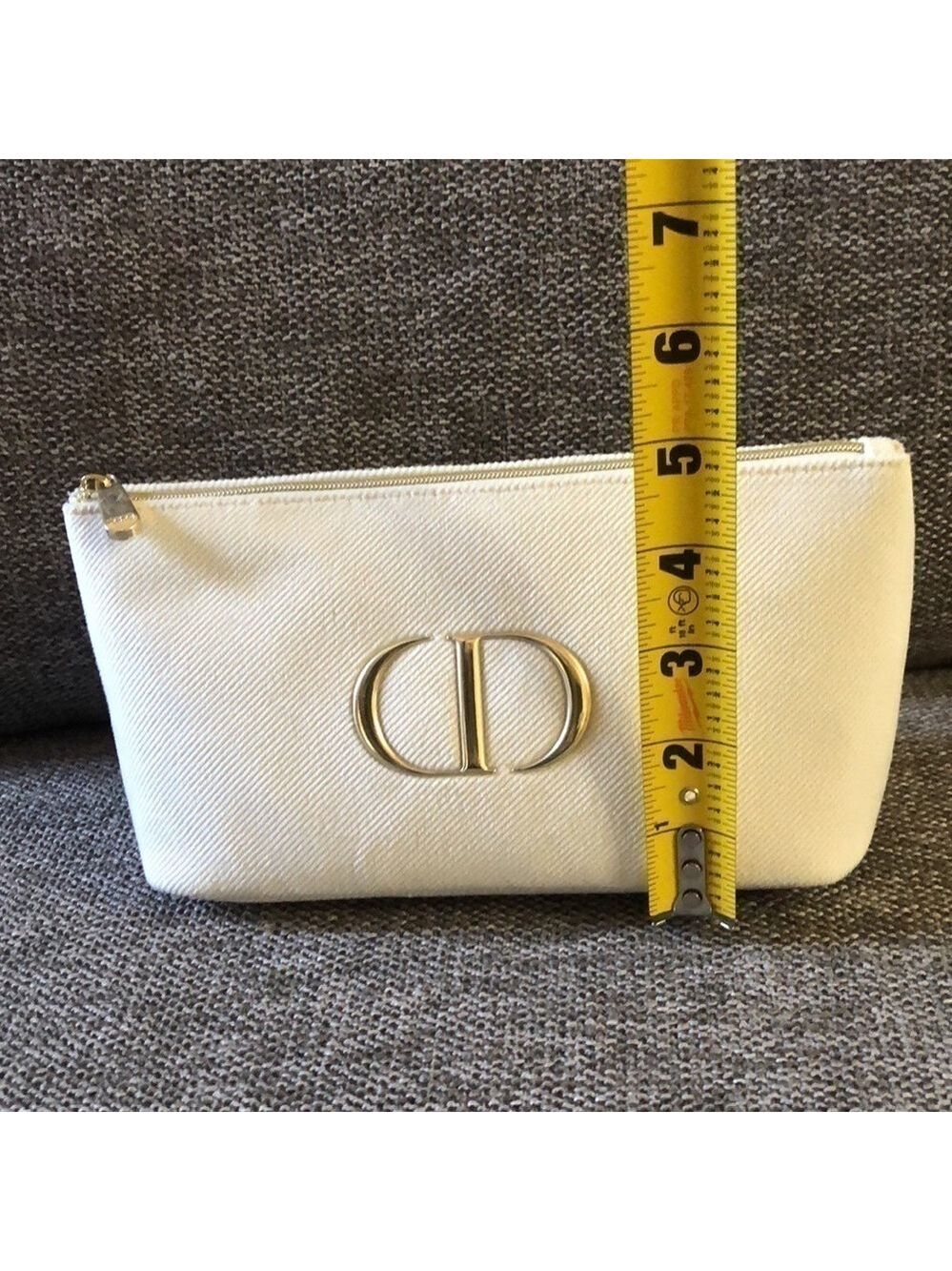 Dior Beauty Makeup Bag Pouch Off White Velvet Medium Makeup Bag Authentic - Picture 13 of 14
